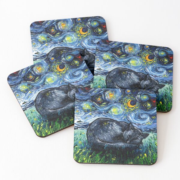 Item preview, Sleepy Black Cat Night designed and sold by AjaTrier.