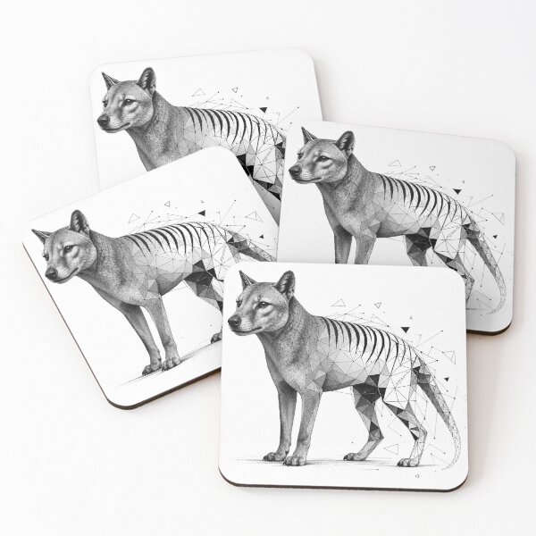 Item preview, Tasmanian Tiger Geometric Ink Hybrid – Thylacine Vector designed and sold by Jandedan.