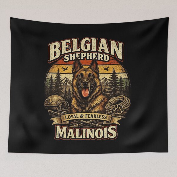 Item preview, Belgian Shepherd Malinois Vintage Sunset T-Shirt | Loyal & Fearless designed and sold by Creative128.