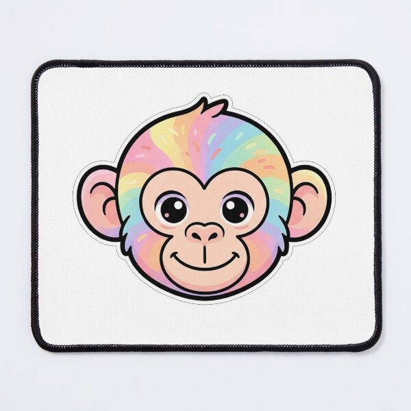 Item preview, Cute Rainbow Pastel Monkey Face Illustration designed and sold by Owcomm.
