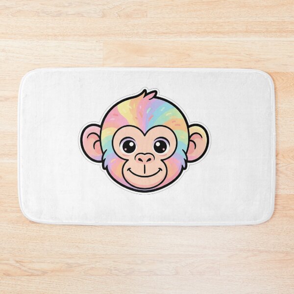 Item preview, Cute Rainbow Pastel Monkey Face Illustration designed and sold by Owcomm.