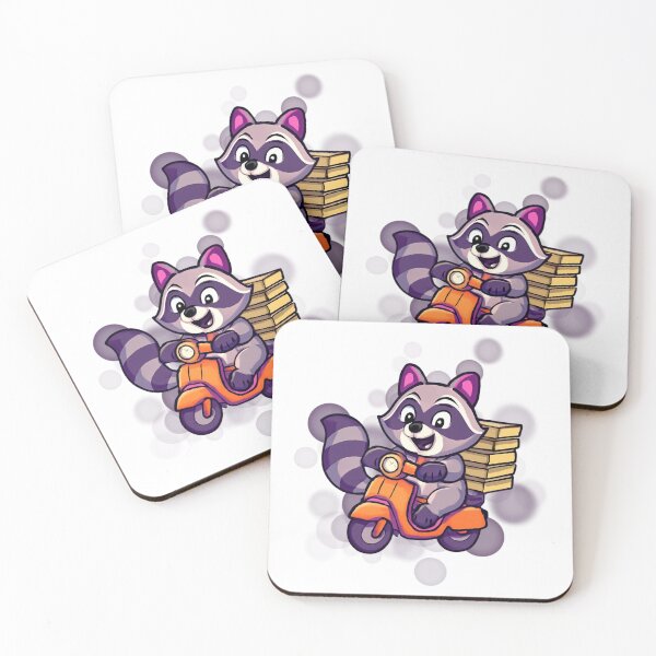 Item preview, Cute Raccoon Pizza Delivery Cartoon designed and sold by iamKRUK.