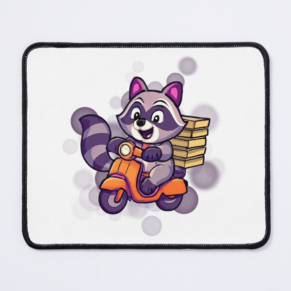 Item preview, Cute Raccoon Pizza Delivery Cartoon designed and sold by iamKRUK.