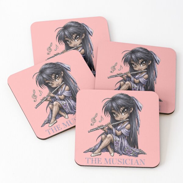 Item preview, Cute Flute Musician Girl Digital Illustration  designed and sold by MegaNovaArt.
