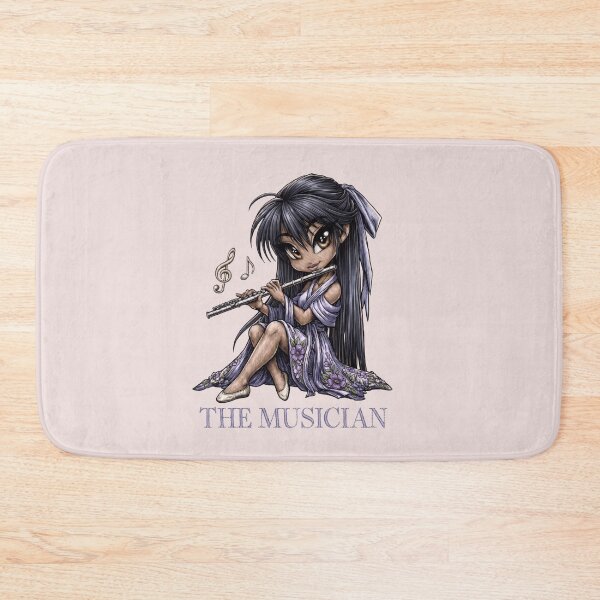 Item preview, Cute Flute Musician Girl Digital Illustration  designed and sold by MegaNovaArt.