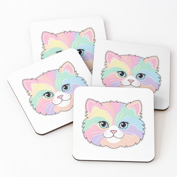 Item preview, Cute Pastel Rainbow Cat Face Illustration designed and sold by Owcomm.