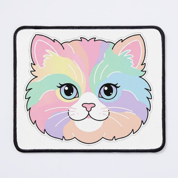 Item preview, Cute Pastel Rainbow Cat Face Illustration designed and sold by Owcomm.
