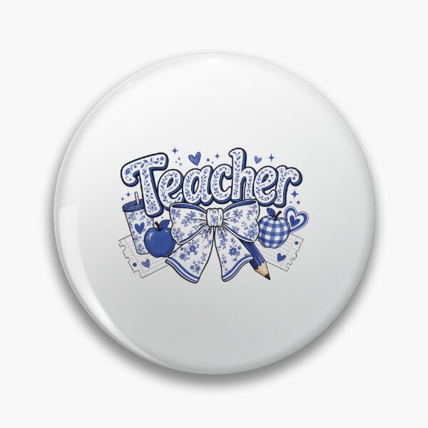 Item preview, Teacher Blue Coquette Chinoiserie Bow Floral Aesthetic Grandmillennial designed and sold by MAPDDesigns.