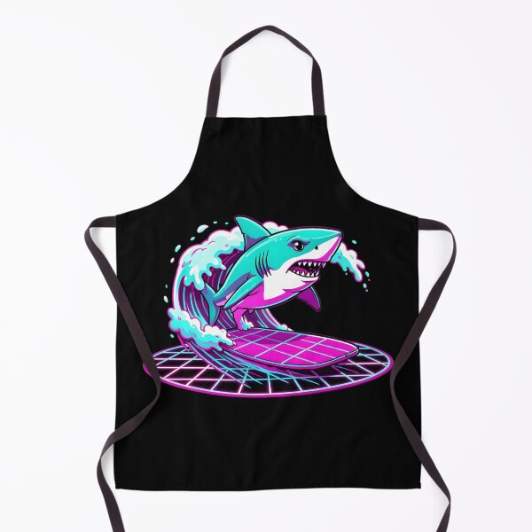 Item preview, Cool Synthwave Shark Surfing Retro 80s Neon Wave designed and sold by KCasual.