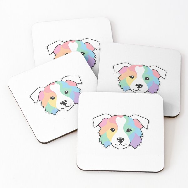 Item preview, Pastel Colorful Border Collie Dog Face designed and sold by Owcomm.