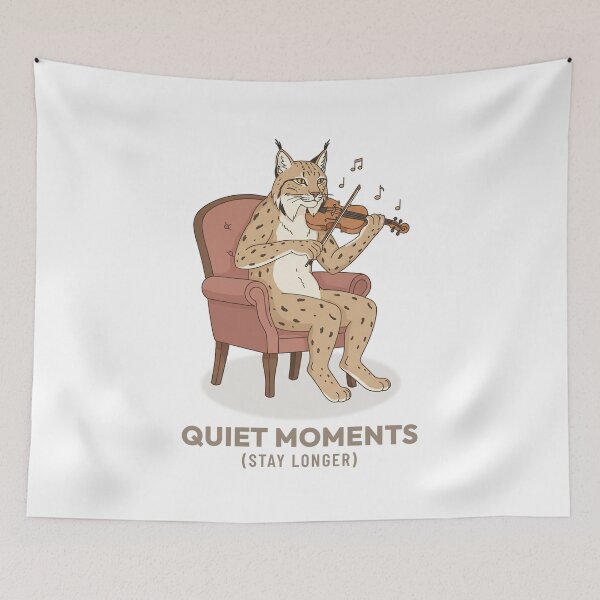 Item preview, Lynx playing the violin retro art designed and sold by Cozy Vintage Animal.