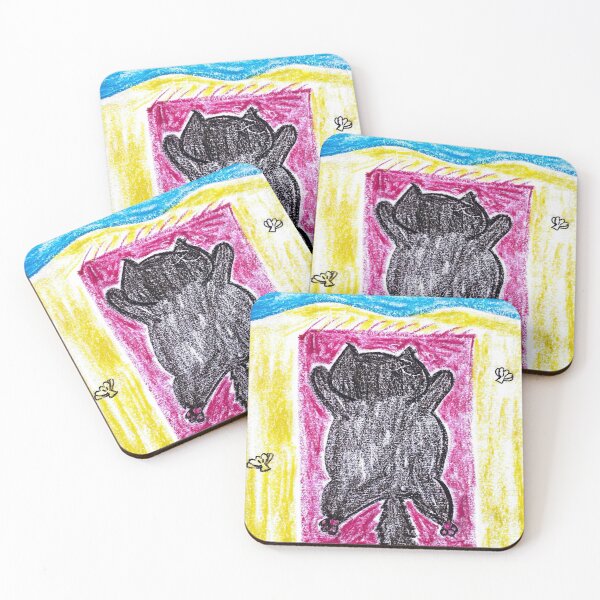 Item preview, Funny Black Cat Sunbathing on the Beach designed and sold by MagicYana.