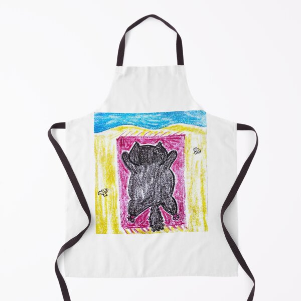Item preview, Funny Black Cat Sunbathing on the Beach designed and sold by MagicYana.