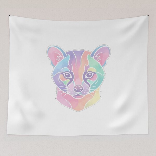 Item preview, Colorful Watercolor Civet Cat Portrait Illustration designed and sold by Owcomm.