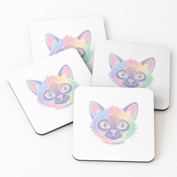 Item preview, Cute Pastel Rainbow Siamese Cat Face designed and sold by Owcomm.