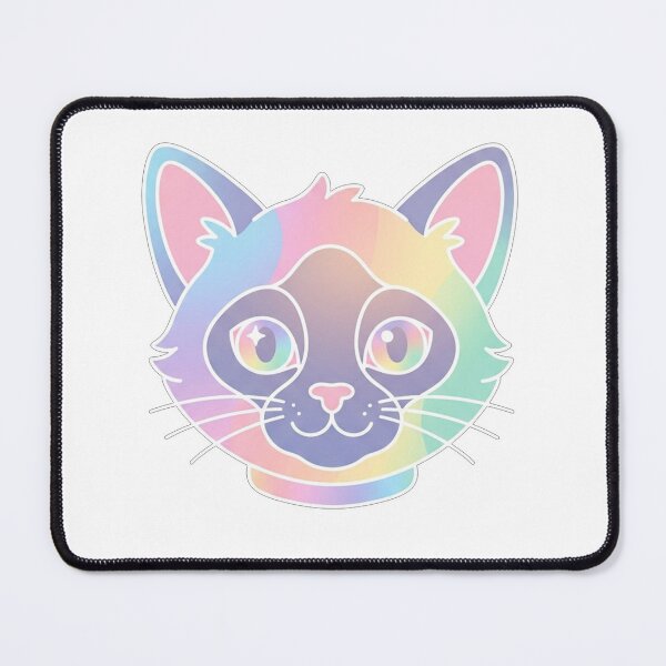 Item preview, Cute Pastel Rainbow Siamese Cat Face designed and sold by Owcomm.