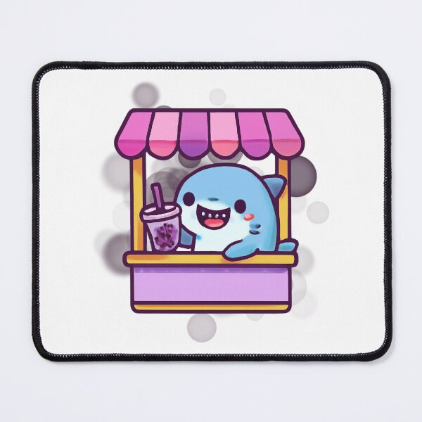 Item preview, Cute Shark Bubble Tea Cartoon designed and sold by iamKRUK.