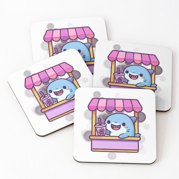 Item preview, Cute Shark Bubble Tea Cartoon designed and sold by iamKRUK.