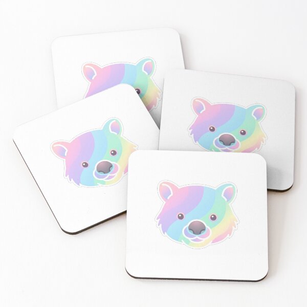 Item preview, Rainbow Wombat Face Kawaii Animal Portrait designed and sold by Owcomm.