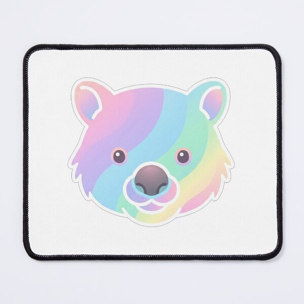 Item preview, Rainbow Wombat Face Kawaii Animal Portrait designed and sold by Owcomm.