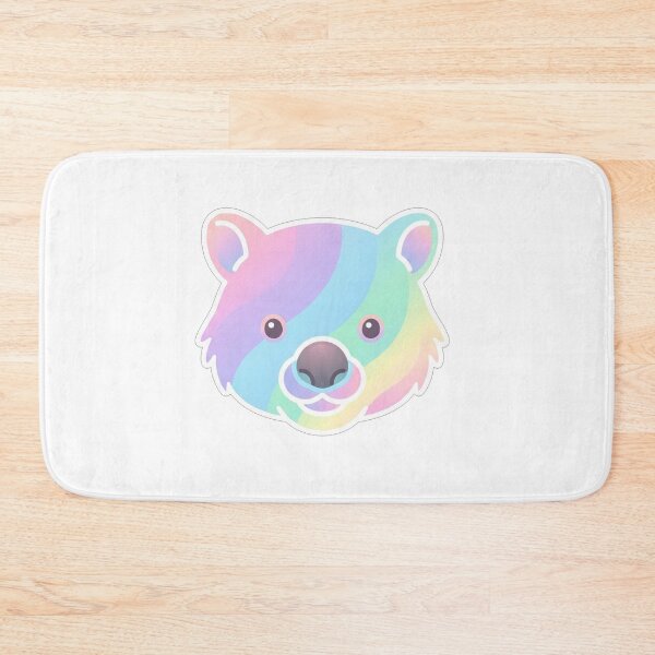 Item preview, Rainbow Wombat Face Kawaii Animal Portrait designed and sold by Owcomm.