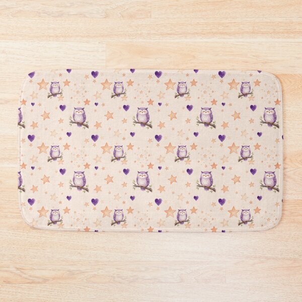 Item preview, Whimsical Watercolor Owls, Stars & Hearts on Soft Yellow designed and sold by patternarya.