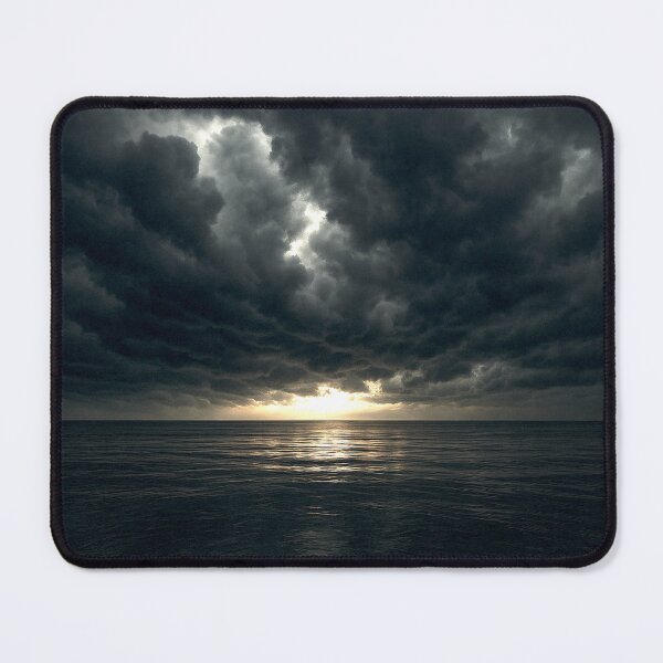 Item preview, Dramatic Ocean Sunset Poster | Moody Seascape with Storm Clouds Wall Art | Modern Abstract Decor designed and sold by codeslinger.