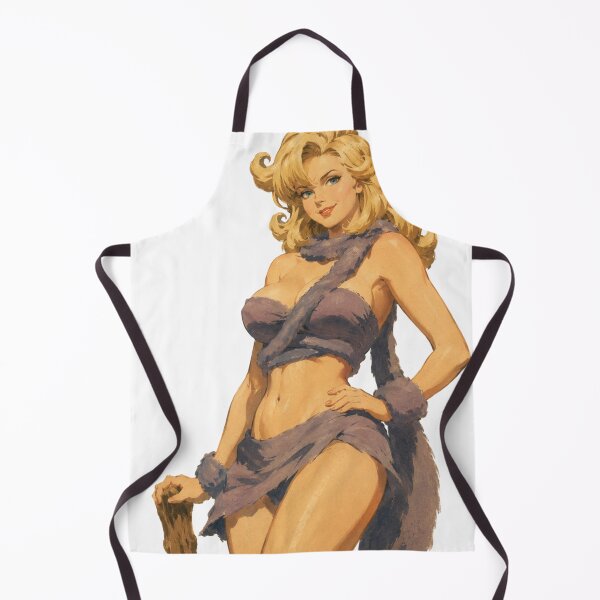 Item preview, Vintage Barbarian Pin-Up | Original Fantasy Cave Girl Retro Art designed and sold by Cosplayvintage.