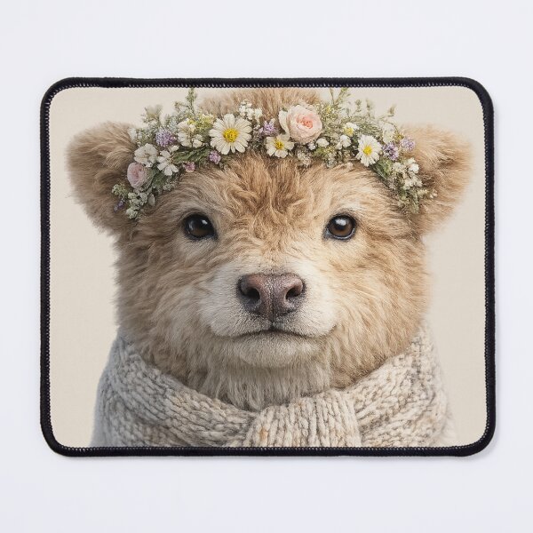 Item preview, Cute Highland Cow Flower Crown Portrait designed and sold by BagFactoryUK.