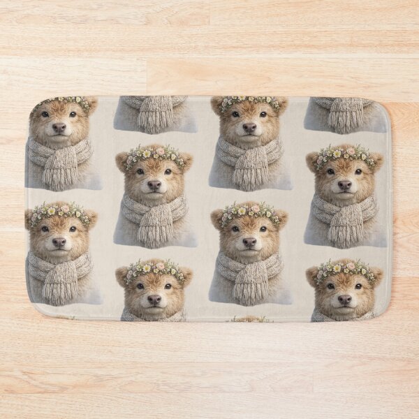 Item preview, Cute Highland Cow Flower Crown Portrait designed and sold by BagFactoryUK.