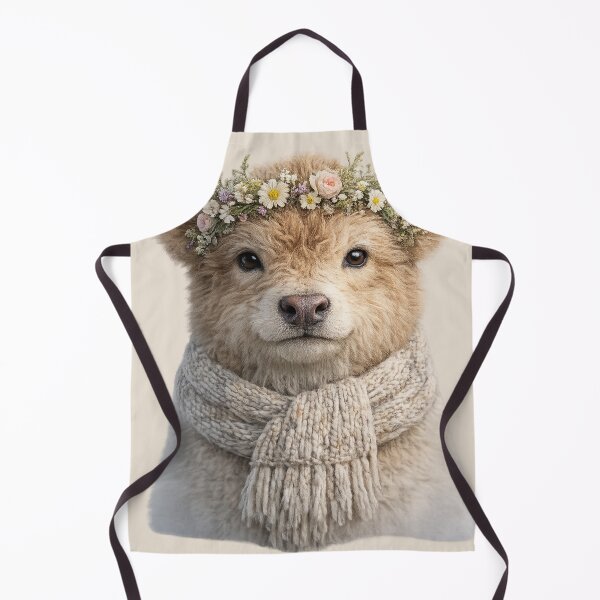 Item preview, Cute Highland Cow Flower Crown Portrait designed and sold by BagFactoryUK.