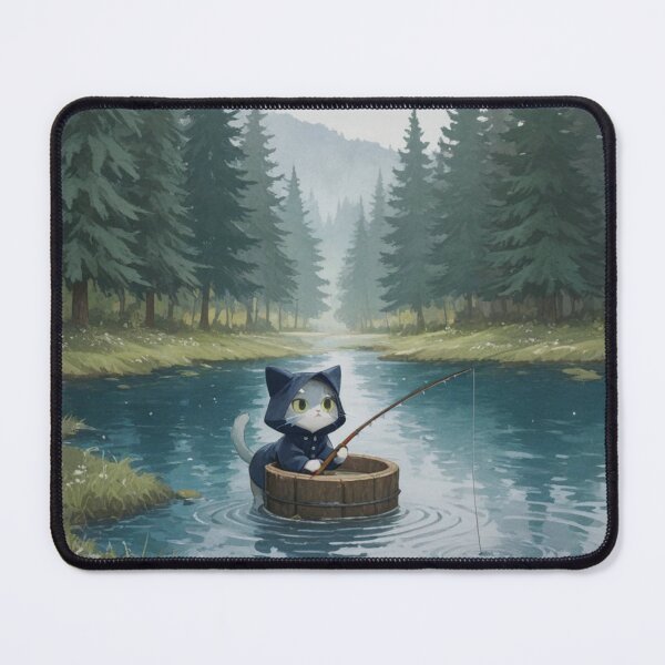 Item preview, The Little Fisherman: Cute Cat in a Barrel designed and sold by BLUESKY11a.
