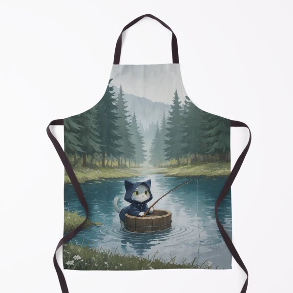 Item preview, The Little Fisherman: Cute Cat in a Barrel designed and sold by BLUESKY11a.