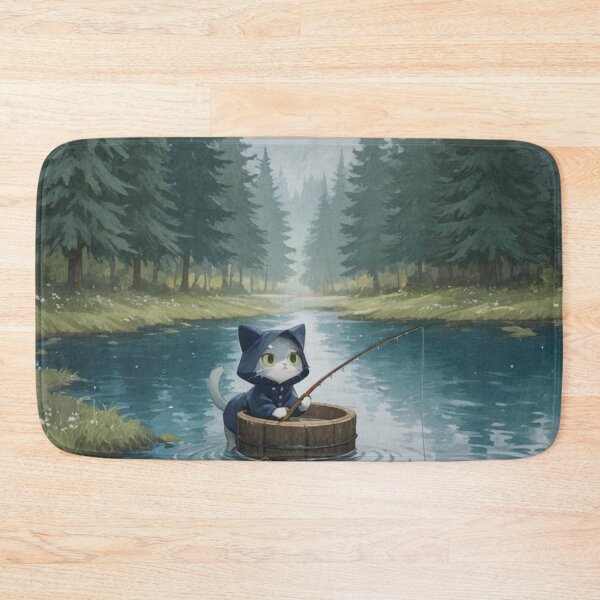 Item preview, The Little Fisherman: Cute Cat in a Barrel designed and sold by BLUESKY11a.