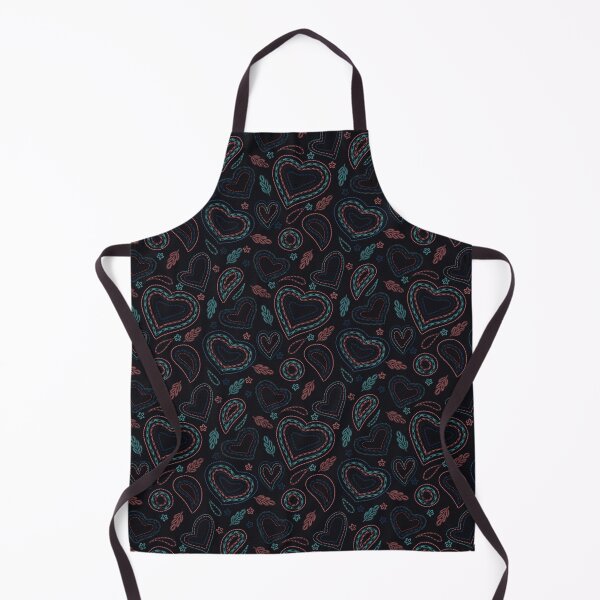 Item preview, Embroidered Hearts on Dark Background designed and sold by patternarya.