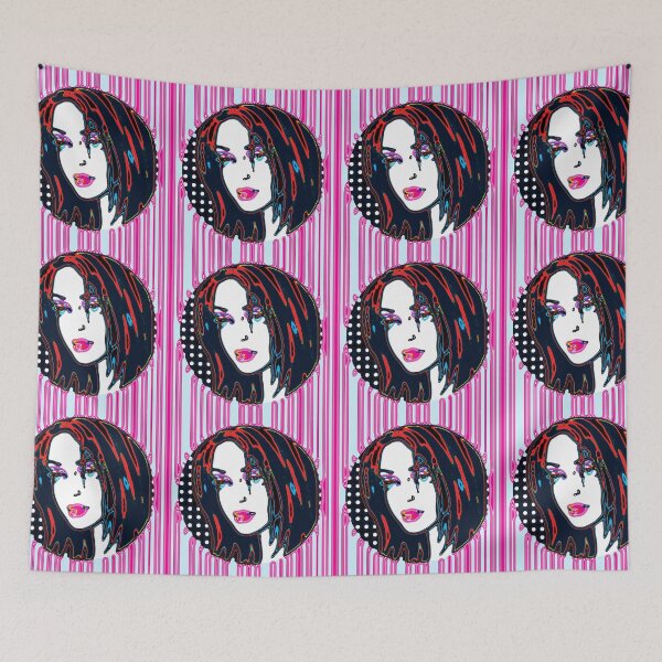 Item preview, Electric Abstract Pop Art Portrait of a Young Woman designed and sold by cremedecolor.
