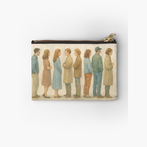 Item preview, Queuing People Wall Art | Minimalist Figurative Artwork | Large Watercolor Crowd Print for Modern Office, Living Room designed and sold by codeslinger.