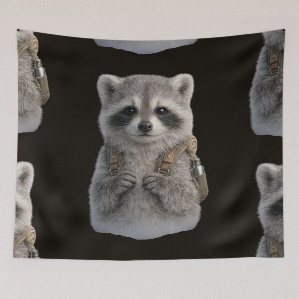 Item preview, Cute Hiking Raccoon Portrait designed and sold by BagFactoryUK.