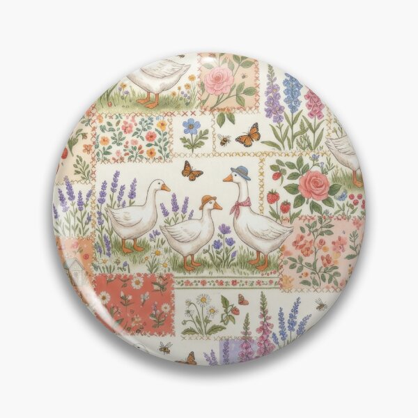 Item preview, Goose Patchwork Cottagecore Floral Garden Pattern designed and sold by scicilysimonee.