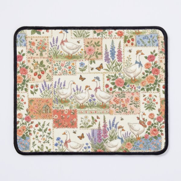 Item preview, Goose Patchwork Cottagecore Floral Garden Pattern designed and sold by scicilysimonee.