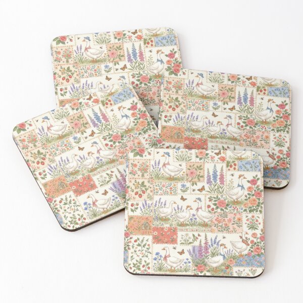 Item preview, Goose Patchwork Cottagecore Floral Garden Pattern designed and sold by scicilysimonee.