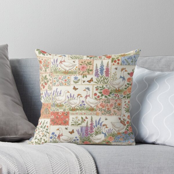 Item preview, Goose Patchwork Cottagecore Floral Garden Pattern designed and sold by scicilysimonee.