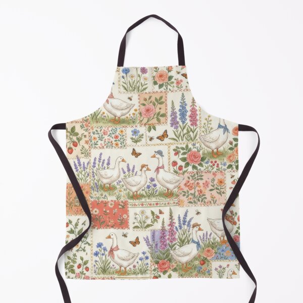 Item preview, Goose Patchwork Cottagecore Floral Garden Pattern designed and sold by scicilysimonee.