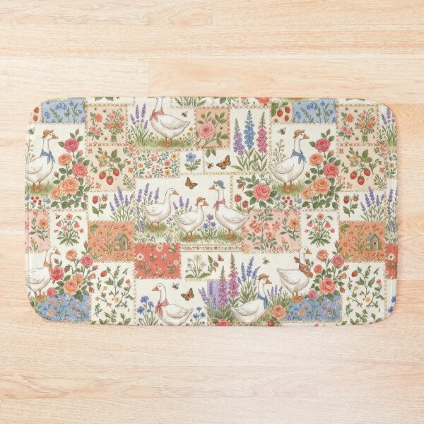 Item preview, Goose Patchwork Cottagecore Floral Garden Pattern designed and sold by scicilysimonee.