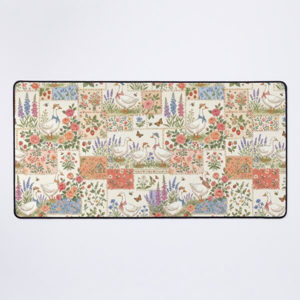 Item preview, Goose Patchwork Cottagecore Floral Garden Pattern designed and sold by scicilysimonee.