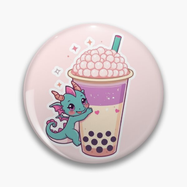 Item preview, Kawaii Baby Dragon with Bubble Tea | Cute Boba Dragon Sticker designed and sold by Stylestickers55.