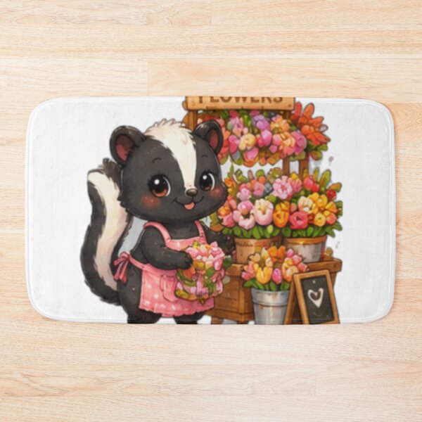 Item preview, Cute Skunk Flower Shop Kawaii Florist designed and sold by DailyDoodlesBySumbul.