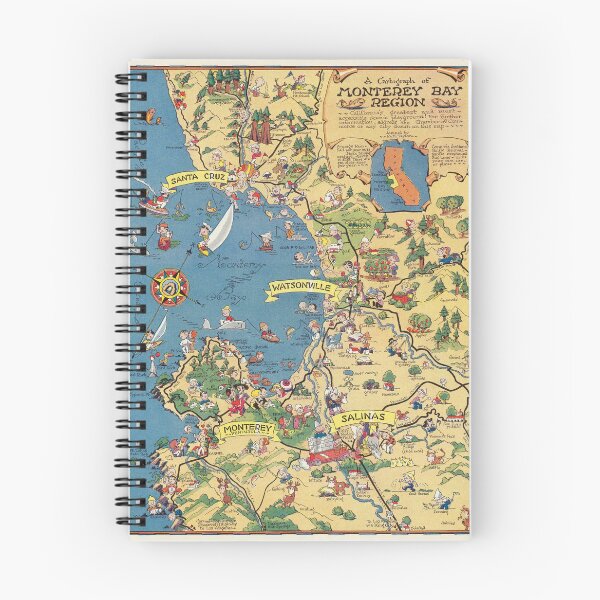 Item preview, Pictorial Map of Monterey Bay Region | Vintage Monterey California Map Printable | DIGITAL DOWNLOAD designed and sold by codeslinger.