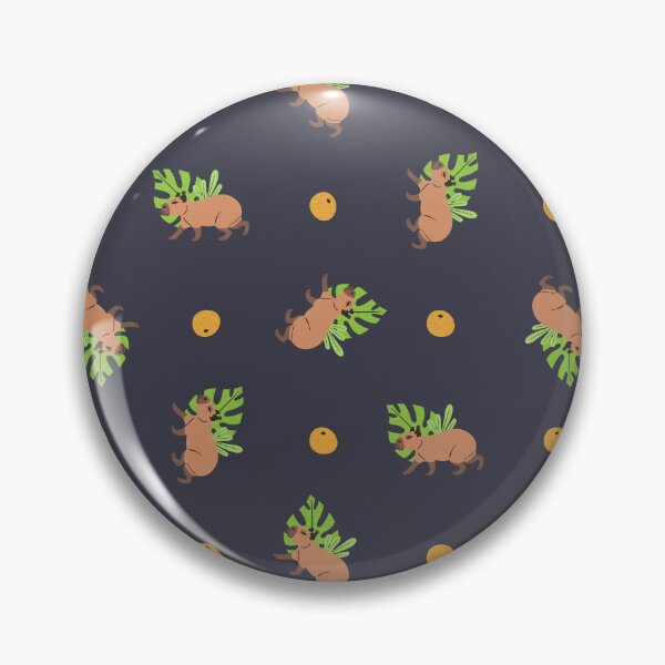 Item preview, Walking Capybara And Yuzu Fruit Seamless Pattern - dark designed and sold by paldronma.