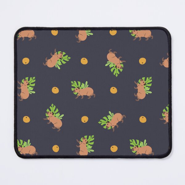 Item preview, Walking Capybara And Yuzu Fruit Seamless Pattern - dark designed and sold by paldronma.